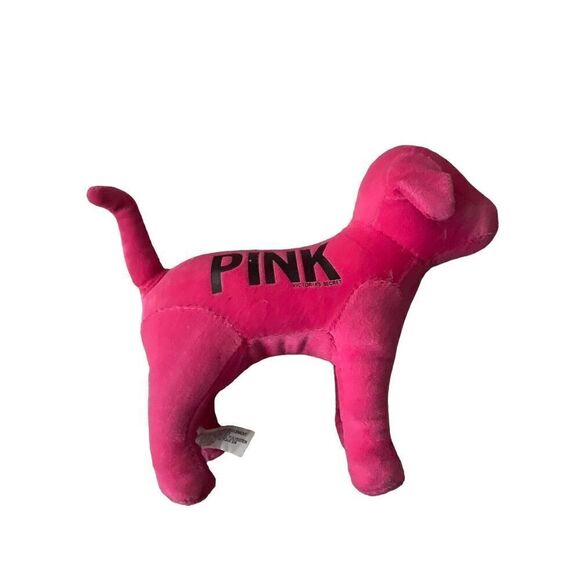 Victoria Secret Pink Plush Dog, Hot Pink 6” - Picture 3 of 4